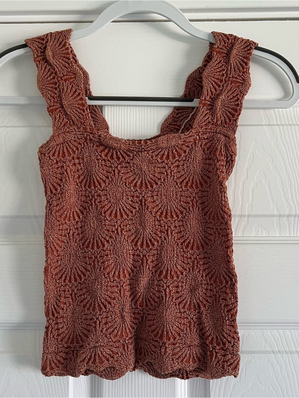 Free People Burnt Orange Textured Tank - XS/S